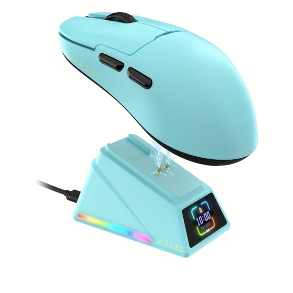 Ratón de juego Ultra HD 8K AJ159APEX con base de carga magnética, PAW3950 inalámbrico, 3 modos, batería, detección de movimiento óptico, carga USB-C, diseño ambidiestro, pantalla de color - Ideal para PC y PS5, accesorio de ratón - Imagen 9