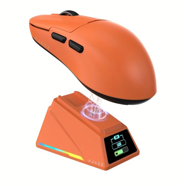 Ratón de juego Ultra HD 8K AJ159APEX con base de carga magnética, PAW3950 inalámbrico, 3 modos, batería, detección de movimiento óptico, carga USB-C, diseño ambidiestro, pantalla de color - Ideal para PC y PS5, accesorio de ratón - Imagen 7