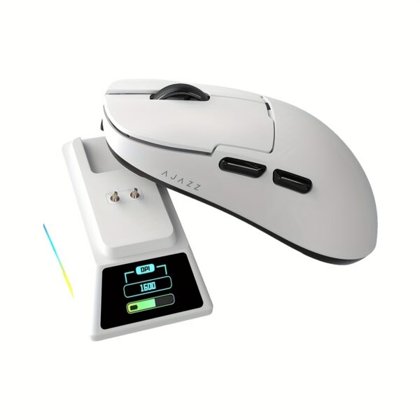 Ratón de juego Ultra HD 8K AJ159APEX con base de carga magnética, PAW3950 inalámbrico, 3 modos, batería, detección de movimiento óptico, carga USB-C, diseño ambidiestro, pantalla de color - Ideal para PC y PS5, accesorio de ratón - Imagen 5