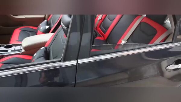 1pc Funda de Asiento de Coche de Cuero PU Ajustable, Protector de Asiento Delantero Transpirable con Compatibilidad de Cojín de Seguridad, Relleno de Esponja, Tejido No Textil, Diseño Ergonómico Elegante con Costuras de Acento Rojo, Disponible en Negro/Marrón/Beige/Azul/Rojo/Taupe, Compatible con la Mayoría de Modelos de Coches - Imagen 17