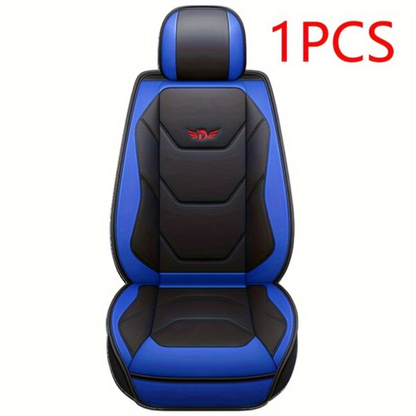 1pc Funda de Asiento de Coche de Cuero PU Ajustable, Protector de Asiento Delantero Transpirable con Compatibilidad de Cojín de Seguridad, Relleno de Esponja, Tejido No Textil, Diseño Ergonómico Elegante con Costuras de Acento Rojo, Disponible en Negro/Marrón/Beige/Azul/Rojo/Taupe, Compatible con la Mayoría de Modelos de Coches - Imagen 9