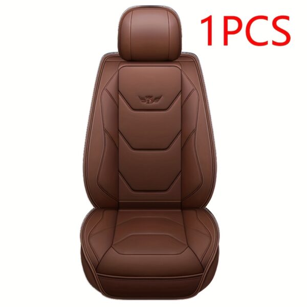 1pc Funda de Asiento de Coche de Cuero PU Ajustable, Protector de Asiento Delantero Transpirable con Compatibilidad de Cojín de Seguridad, Relleno de Esponja, Tejido No Textil, Diseño Ergonómico Elegante con Costuras de Acento Rojo, Disponible en Negro/Marrón/Beige/Azul/Rojo/Taupe, Compatible con la Mayoría de Modelos de Coches - Imagen 11