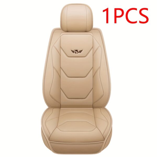1pc Funda de Asiento de Coche de Cuero PU Ajustable, Protector de Asiento Delantero Transpirable con Compatibilidad de Cojín de Seguridad, Relleno de Esponja, Tejido No Textil, Diseño Ergonómico Elegante con Costuras de Acento Rojo, Disponible en Negro/Marrón/Beige/Azul/Rojo/Taupe, Compatible con la Mayoría de Modelos de Coches - Imagen 6